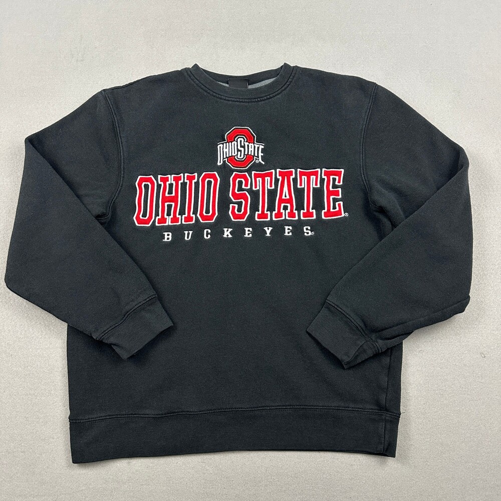 Ohio State Buckeyes Sweatshirt Men Small Black Solid Crewneck Sweatshirt S